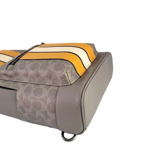 Coach CV923 West Pack Signature Canvas Varsity Sling Bag Grey Ochre Chalk - Picture 6 of 7